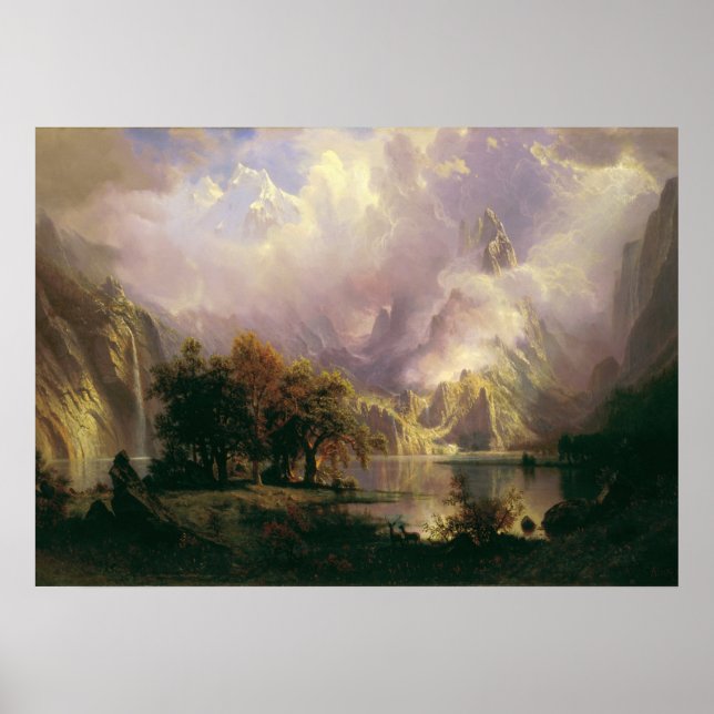 Poster Rocky Mountain Landscape de Albert Bierstadt, 1870 (Frente)