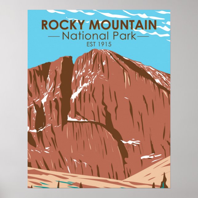 Poster Rocky Mountain National Park Colorado Longs Peak (Frente)