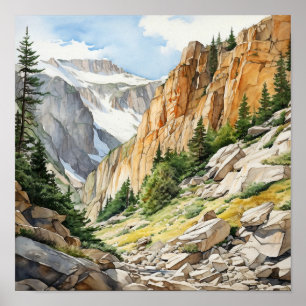 Poster Rocky Mountain National Park Watercolor