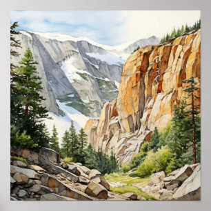 Poster Rocky Mountain National Park Watercolor