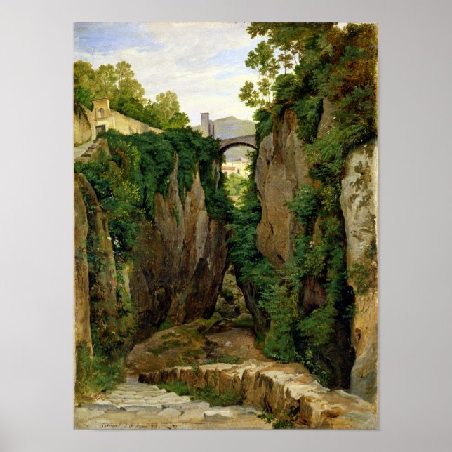Poster Rocky Ravine em Sorrento, 1823 (Frente)