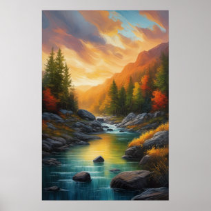 Poster Rocky Riverbanks e Autumn Sob Sunset