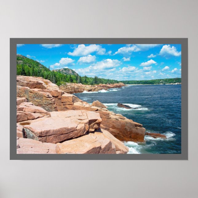 Poster Rocky Summer Seascape Acadia Parque Nacional Maine (Frente)
