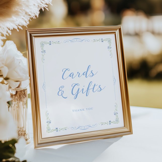 Poster Rococo Blue Frame Cards & Gifts (Criador carregado)