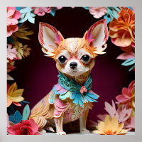 Rococo Pastel Color Paper Chihuahua