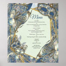 Poster Rococo Rich Pattern design com Máscaras