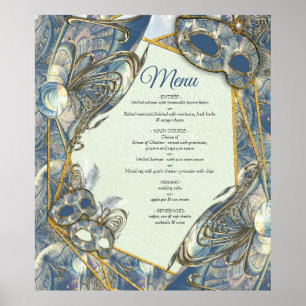 Poster Rococo Rich Pattern design com Máscaras