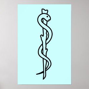 Pôster Rod de Asclepius [símbolo médico]