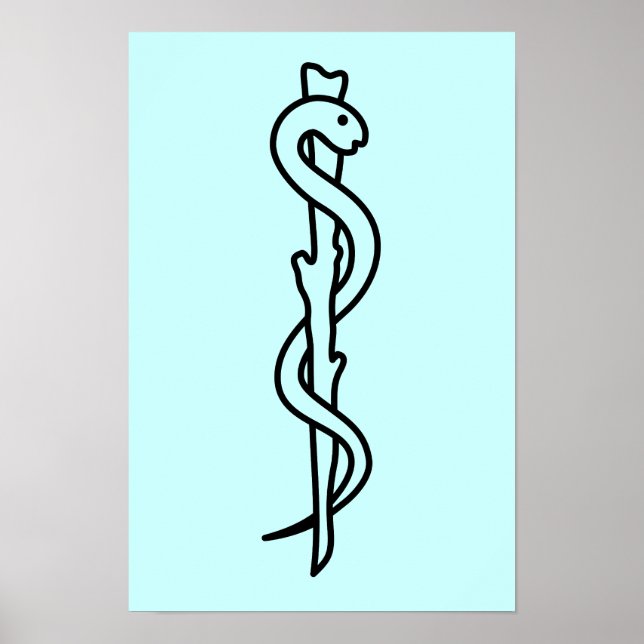 Pôster Rod de Asclepius [símbolo médico] (Frente)