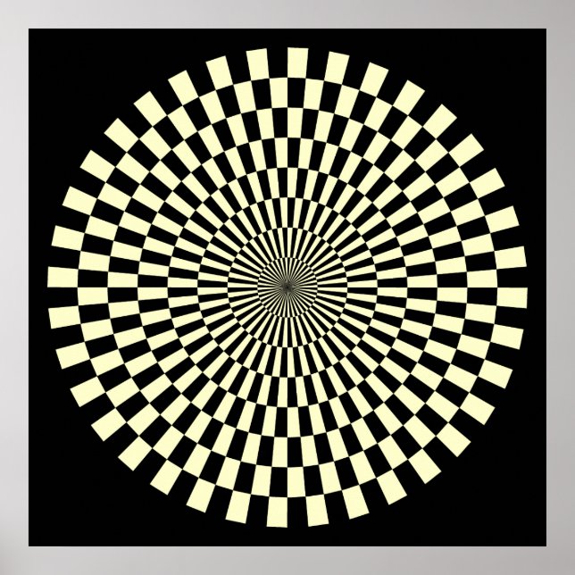 Pôster Roda de Arte Op - Creme e Preto (Frente)