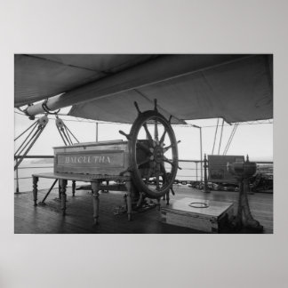 Pôster Roda de direção do navio à vela