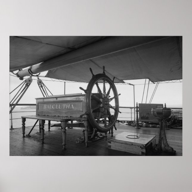 Pôster Roda de direção do navio à vela (Frente)