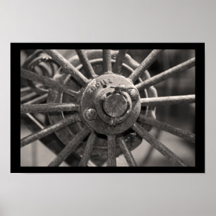 Pôster Roda de vagão antiquado
