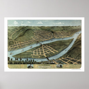Poster Roda, Mapa Panorâmico WV - 1870