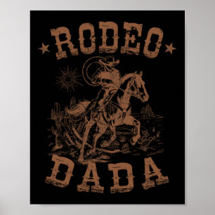 Poster Rodeio Dada Ocidental Cowboy Família Correspondênc