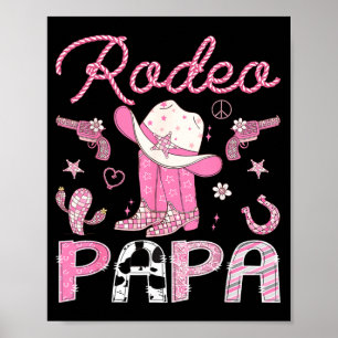 Poster Rodeio Papai Botas Rosa Disco Cowgirl 1º Aniversár