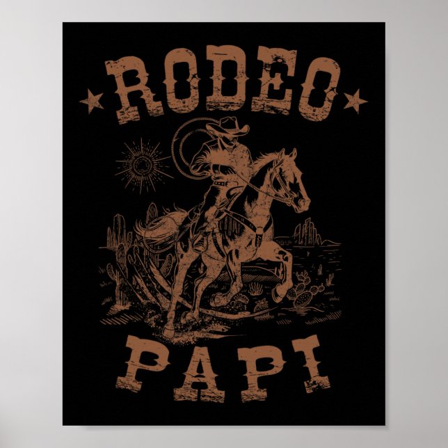 Poster Rodeio Papi Cowboy Ocidental Família Combinando Di (Frente)