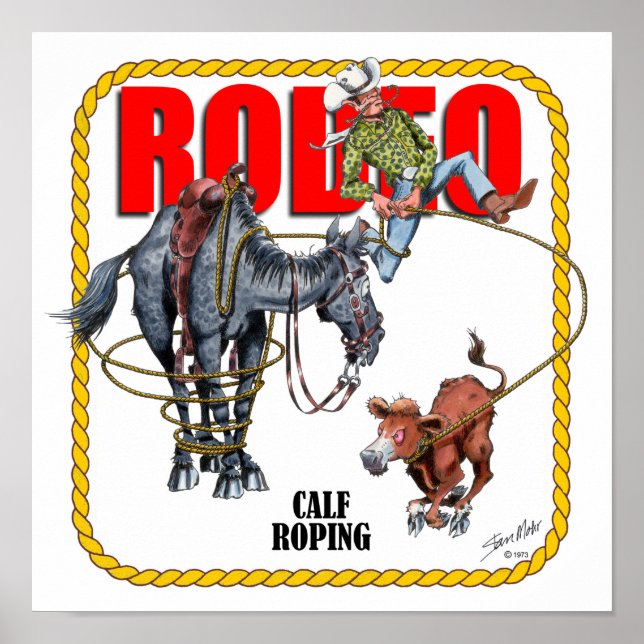 Poster Rodeo Calf Roper (Frente)