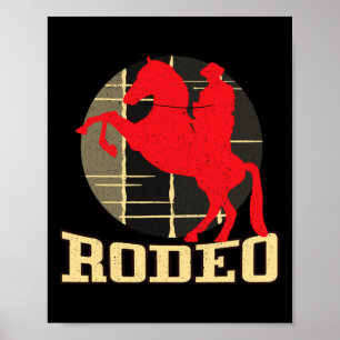 Poster Rodeo Country Cowboys Horseback Riding Vinta
