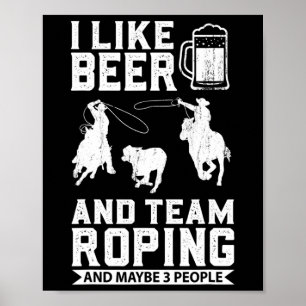 Poster Rodeo Cowboy Barrel Roping Horseback R
