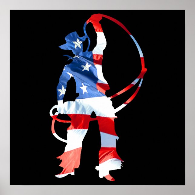 Pôster Rodeo é a América - Roping (Frente)