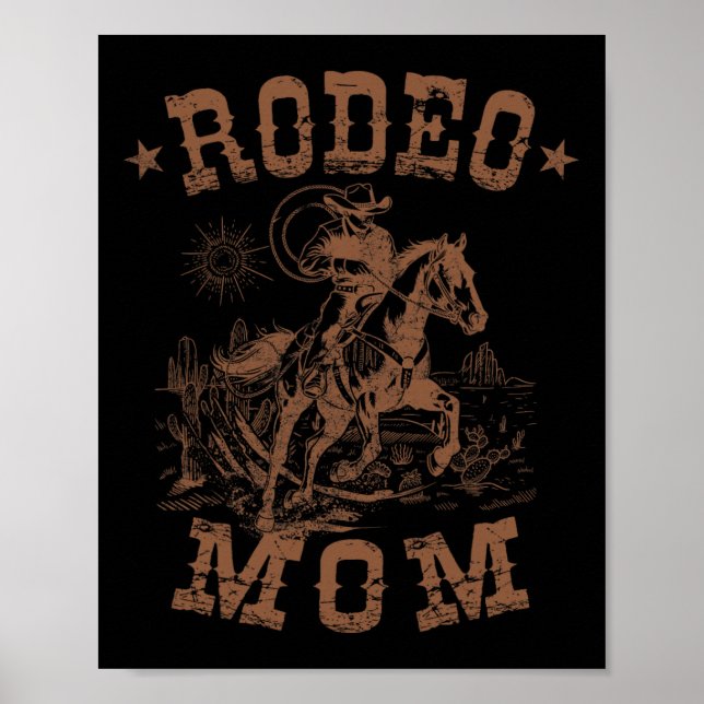 Poster Rodeo Mãe Ocidental Mamãe De Vaqueiro Corresponden (Frente)
