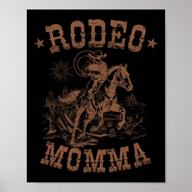 Poster Rodeo Momma Western Cowboy Familiar Correspondente (Frente)