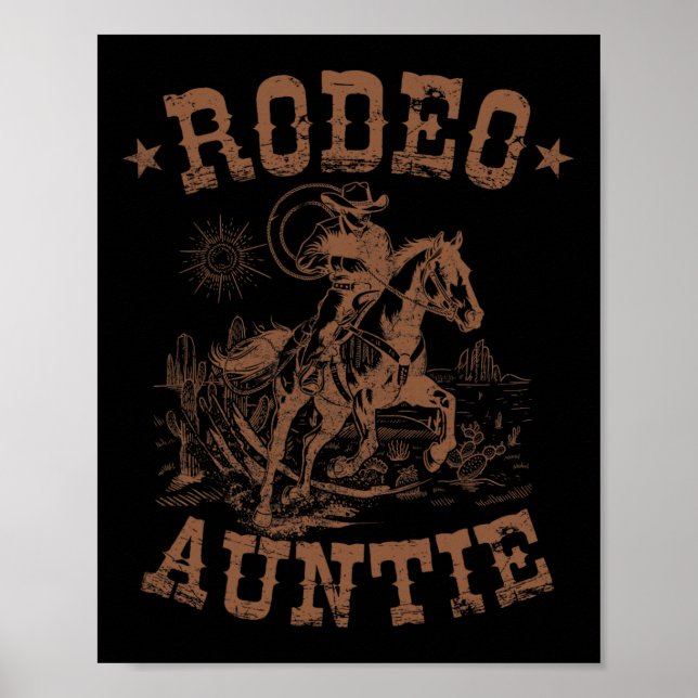 Poster Rodeo Tia Ocidental Cowboy Familiar Vinculando Mãe (Frente)