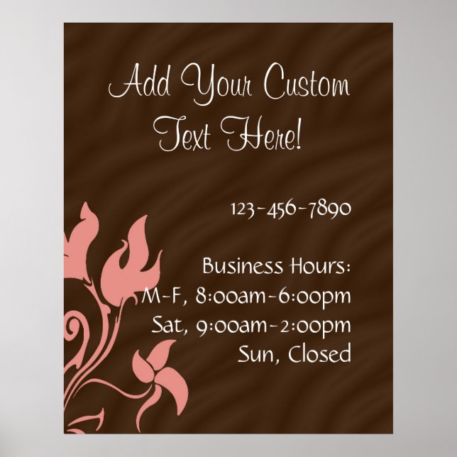 Poster Rodovalho rosa e castanho (Frente)