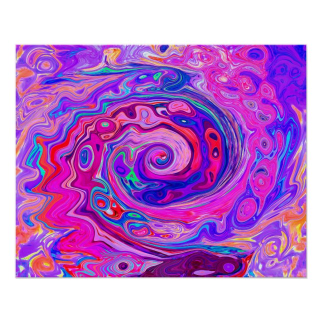 Pôster Rodovalho-roxo e Abstrato cor-de-laranja (Frente)