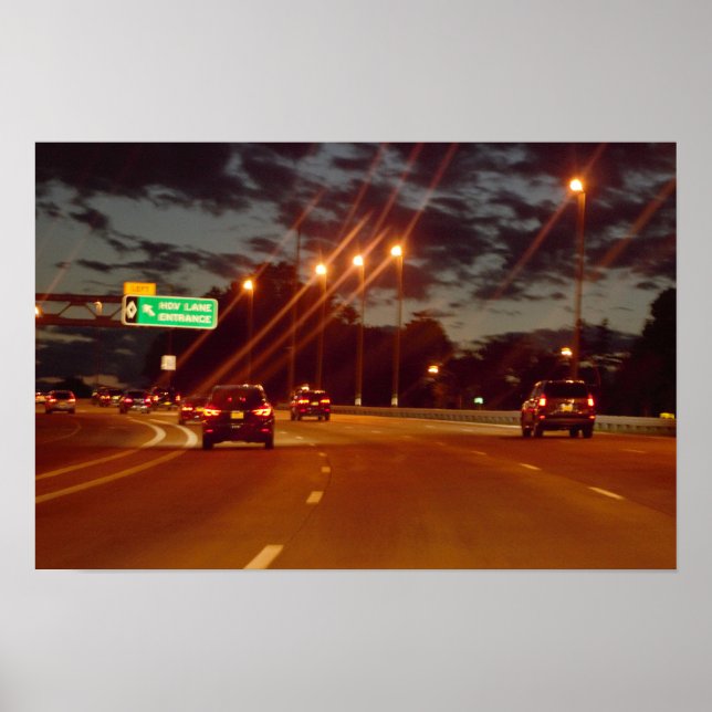 Poster Rodovia à Noite (Frente)