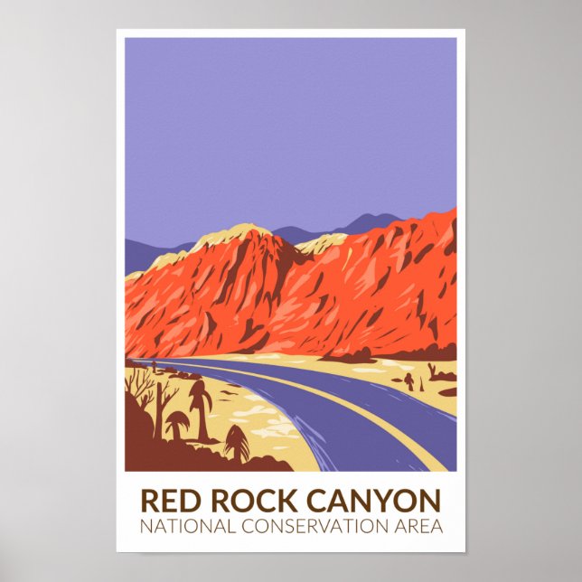 Poster Rodovia Nacional de Conservação do Canyon Red Rock (Frente)