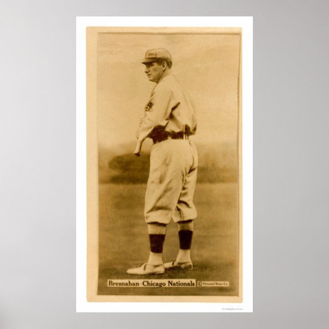 Poster Roger Bresnahan Cubs Baseball 1914 (Frente)