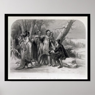 Pôster Roger Williams protegido pelo Narragansetts