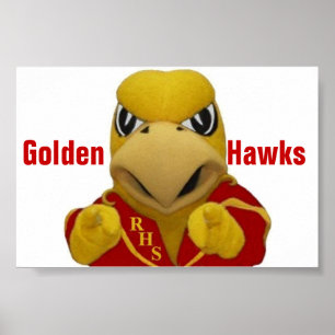 Poster Rogers Golden Hawk Costumed Mascot
