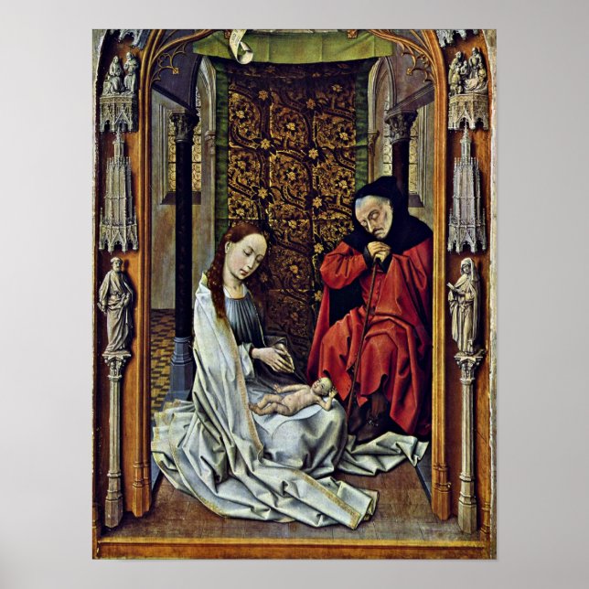 Poster Rogier van der Weyden - Nascimento do Cristo (Frente)