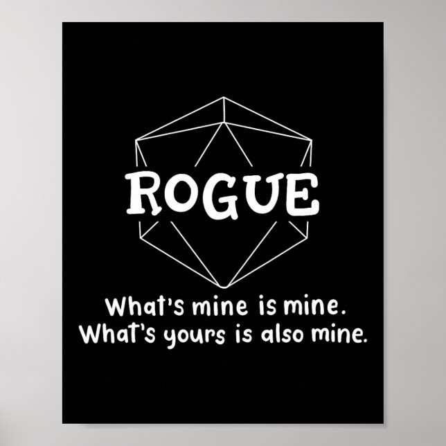 Poster Rogue Funny Character Joke Roleplaying Games Rpg G (Frente)