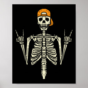 Poster Roker Skeleton Boné Skater Legal Halloween Punk Ro