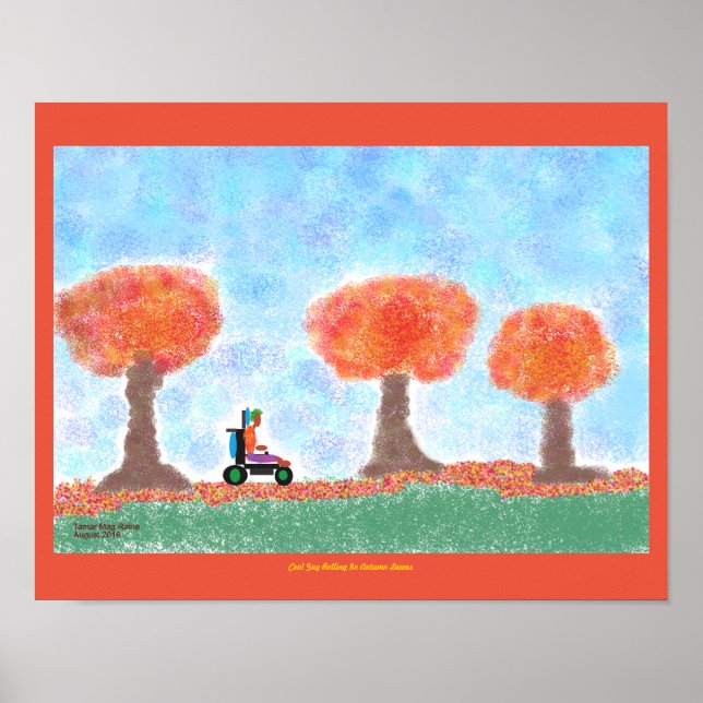 Pôster Rolagem de Caras legal no outono (Frente)