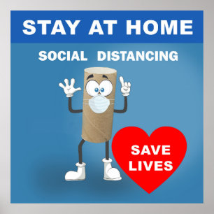 Poster Rolagem de Papel do Toilet vazia com primeira mens