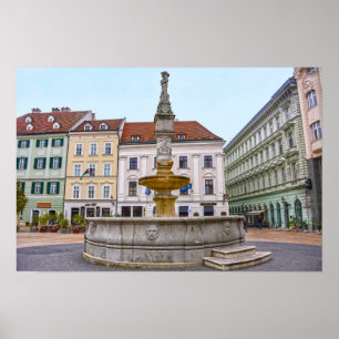 Poster Roland Fountain, Cidade Antiga, Bratislava, Eslová