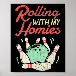 Poster Rolando com meu presente de Boliche de casas