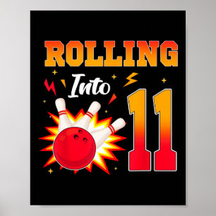 Poster Rolando Para Uma Festa de aniversário De 11 Anos D