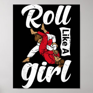 Poster Role Como uma Garota BJJ Jiu-Jitsu Engraçado Brasi