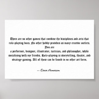 Poster Role Playing is Unique