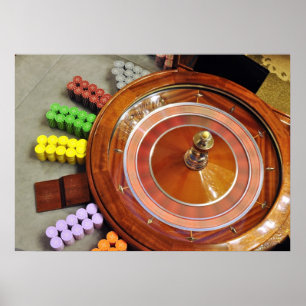 Pôster roleta de casino girando roda girando jogo