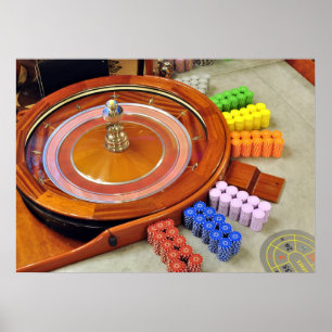 Pôster roleta de casino girando rotação de jogo