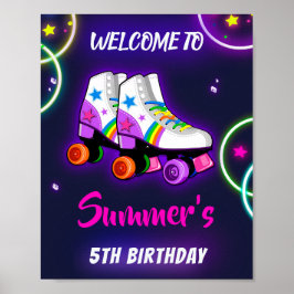 Poster Roll skate sinal de festa de boas-vindas Girl sk8