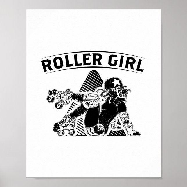 Poster Roller Derby Girl | Ideias De Presente De Patinado (Frente)