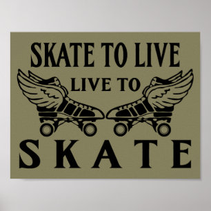 Pôster Roller Derby, Skate para viver, ao vivo para Skate